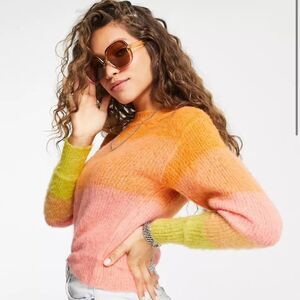 NWOT Free People Autumn Sky Ombré Pullover in Autumn Sky Combo XS